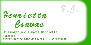 henrietta csavas business card