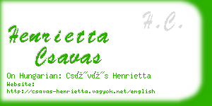 henrietta csavas business card